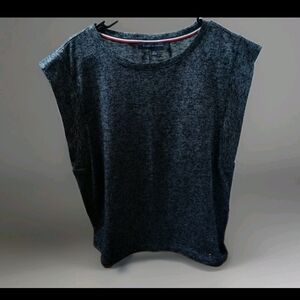Casual Blue/Gray Knit Top Cowl Sleeve Tommy Hilfiger Sz L